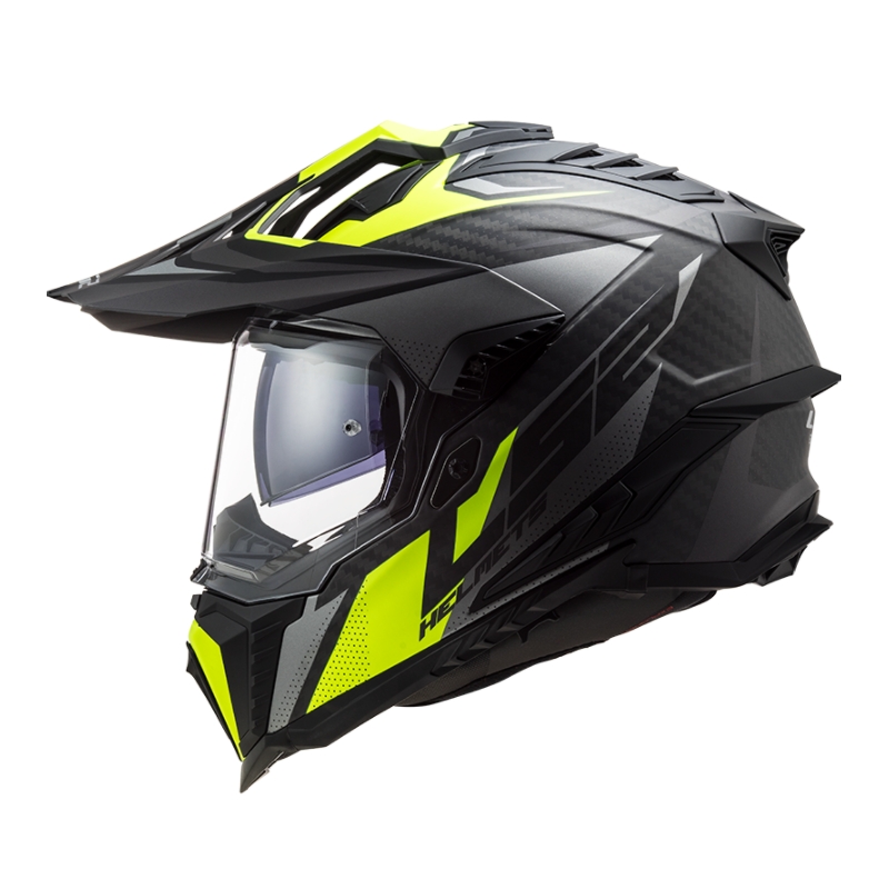 Kask Enduro LS2 MX701 Explorer C Focus czarno-szary-fluo żółty