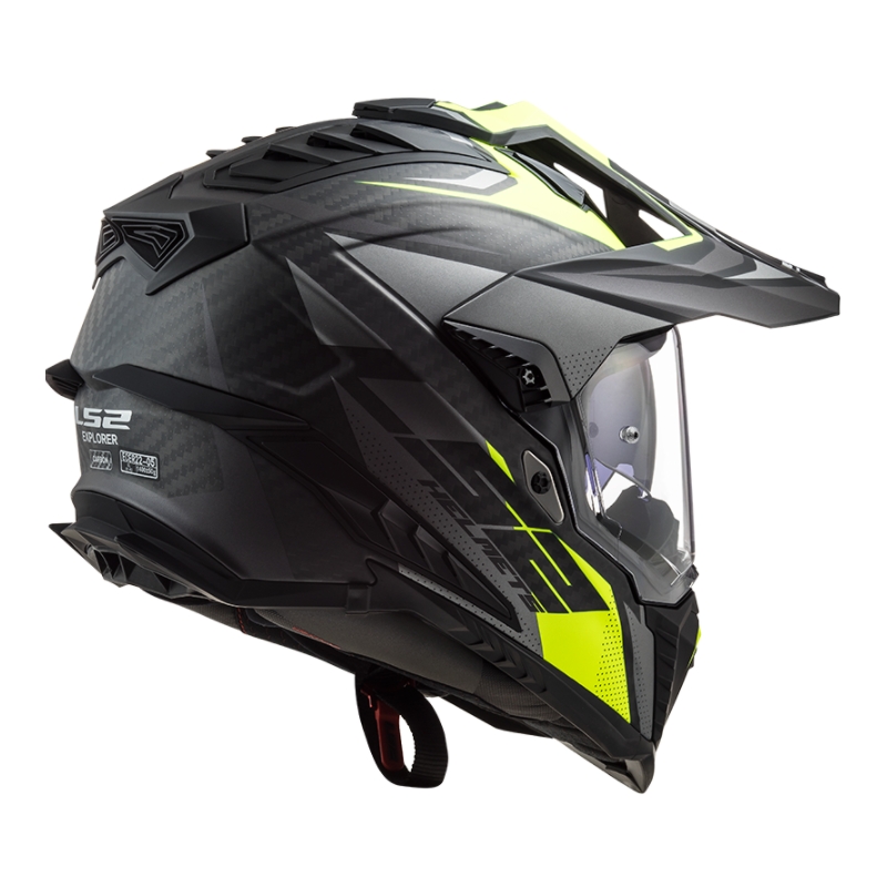 Kask Enduro LS2 MX701 Explorer C Focus czarno-szary-fluo żółty