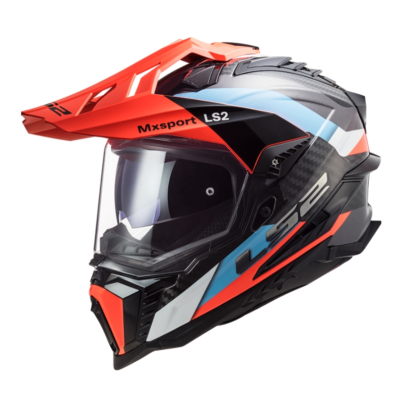 Kask Enduro LS2 MX701 Explorer C Frontier czarny-pomarańczowy-niebieski