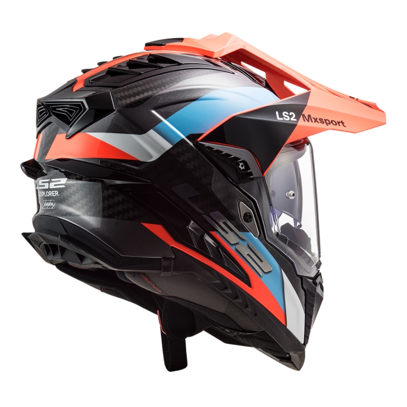Kask Enduro LS2 MX701 Explorer C Frontier czarny-pomarańczowy-niebieski