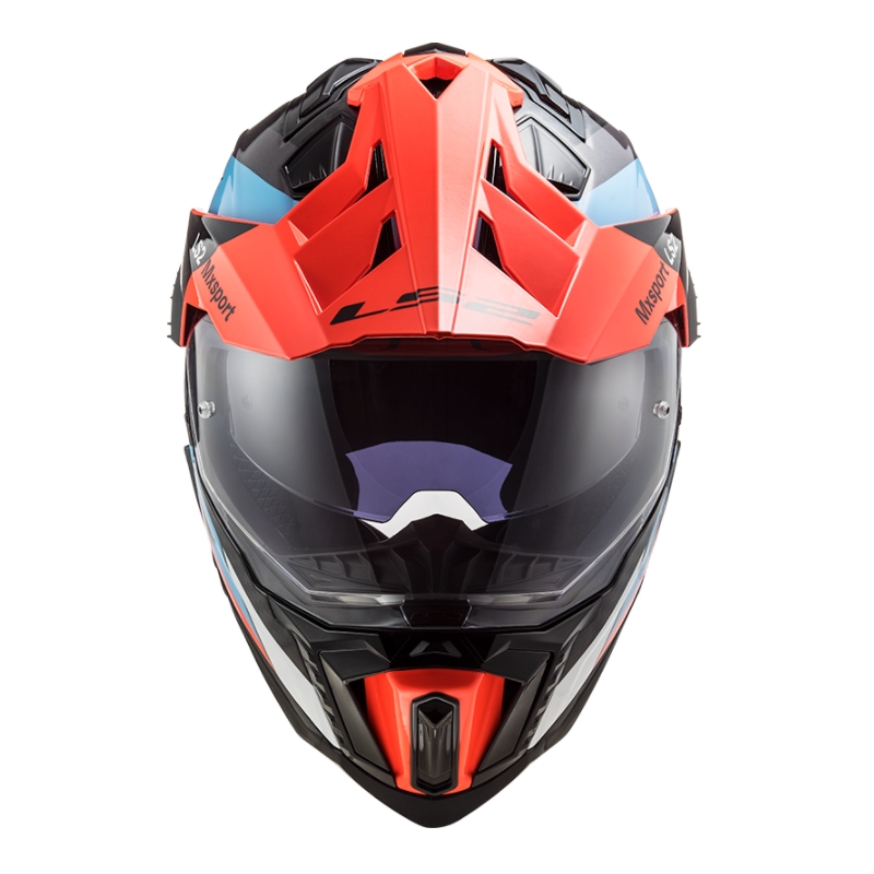 Kask Enduro LS2 MX701 Explorer C Frontier czarny-pomarańczowy-niebieski
