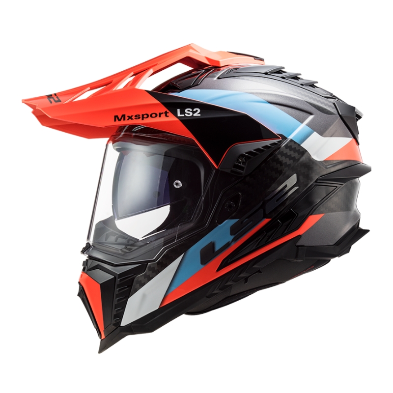 Kask Enduro LS2 MX701 Explorer C Frontier czarny-pomarańczowy-niebieski