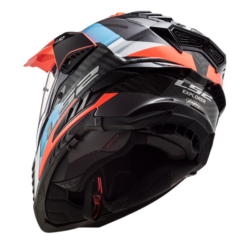 Kask Enduro LS2 MX701 Explorer C Frontier czarny-pomarańczowy-niebieski