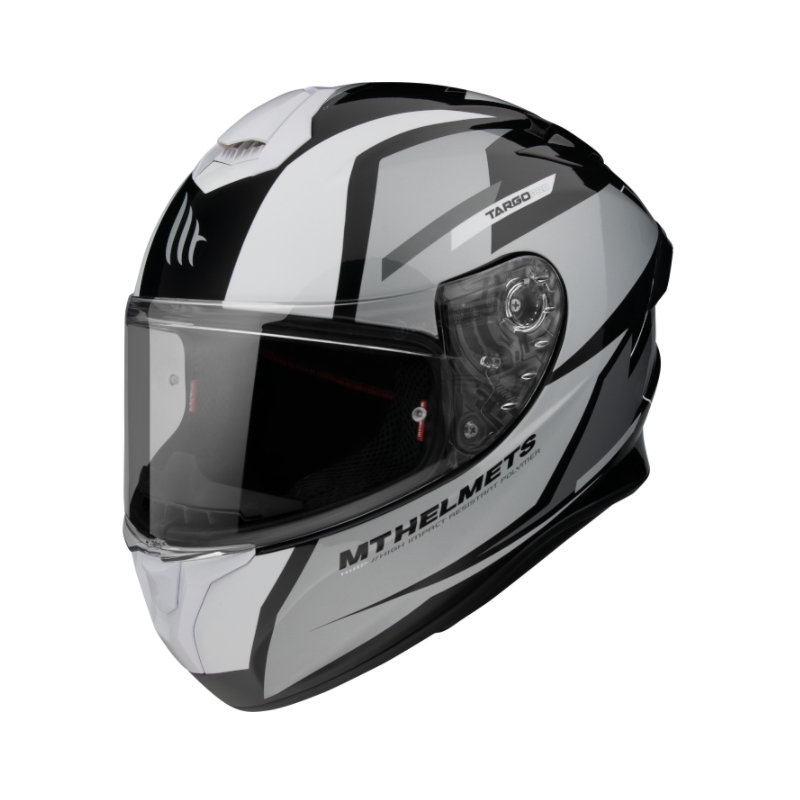 Integralny kask motocyklowy MT FF106 Pro Targo Pro Sound czarno-biało-szary wyprzedaż