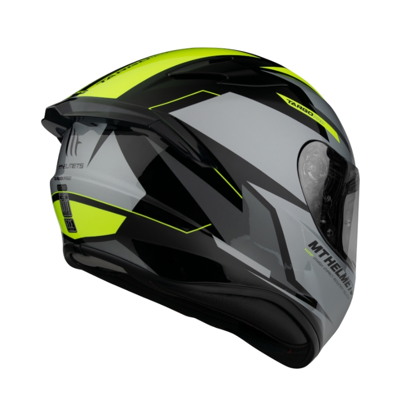 Integralny kask motocyklowy MT FF106 Pro Targo Pro Sound czarno-szaro-fluo żółty