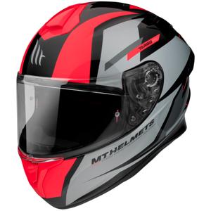 Integralny kask motocyklowy MT FF106 Pro Targo Pro Sound czarno-szaro-fluo czerwony