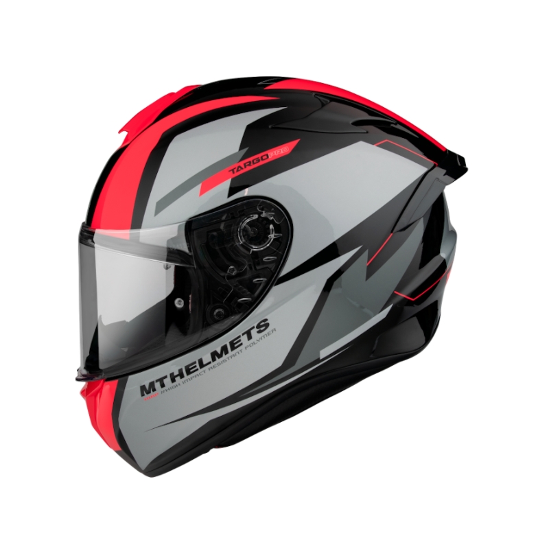 Integralny kask motocyklowy MT FF106 Pro Targo Pro Sound czarno-szaro-fluo czerwony wyprzedaż