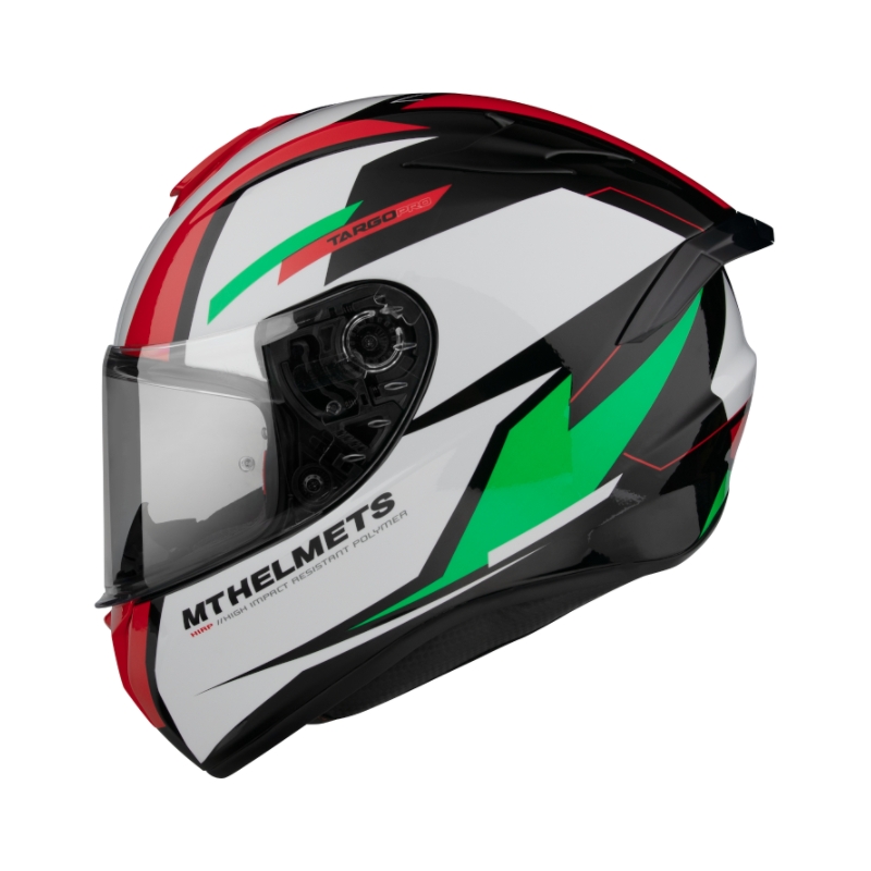 Integralny kask motocyklowy MT FF106 Pro Targo Pro Sound czarno-biało-czerwono-zielony wyprzedaż