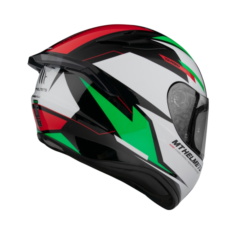 Integralny kask motocyklowy MT FF106 Pro Targo Pro Sound czarno-biało-czerwono-zielony wyprzedaż