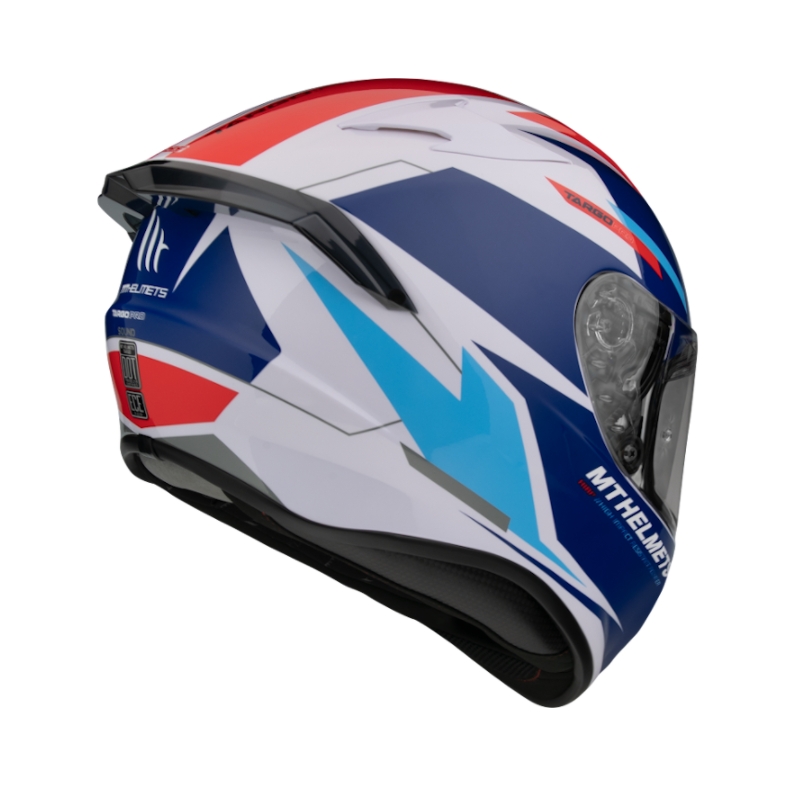 Integralny kask motocyklowy MT FF106 Pro Targo Pro Sound niebiesko-biało-czerwony