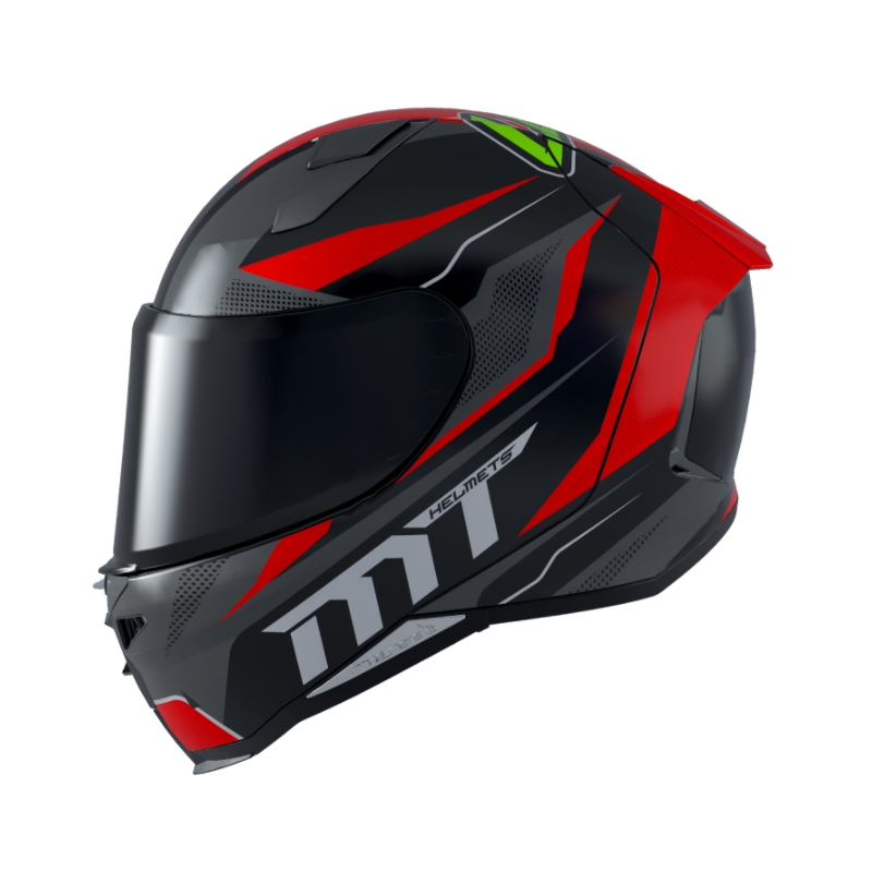 Integralny kask motocyklowy MT Revenge 2 Foundation czarno-szaro-czerwony wyprzedaż
