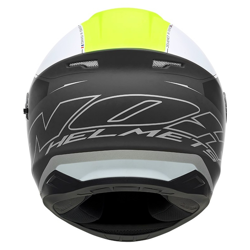 Integralny kask motocyklowy NOX N301 Cut czarno-biało-fluo żółty  - II. jakość wyprzedaż