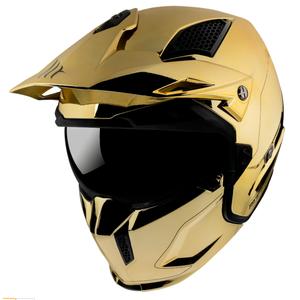 Otwarty hełm z maską MT Streetfighter SV Chromed złoty
