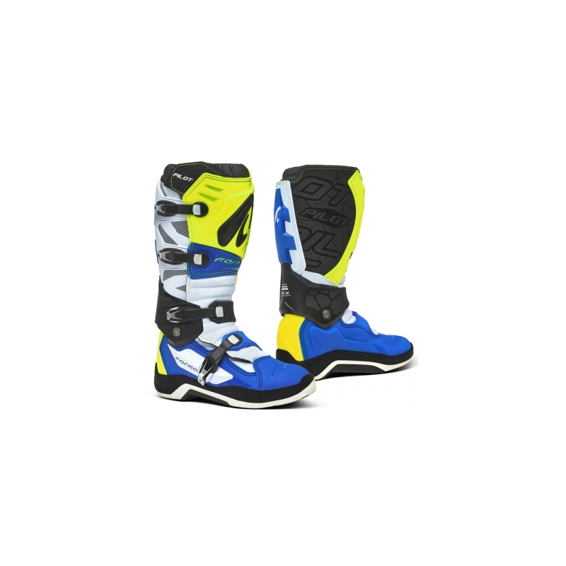 Buty motocyklowe Forma Pilot niebiesko-biało-fluo żółte
