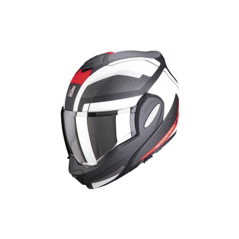 Kask z podnoszoną szczęką Scorpion EXO-TECH Trap czarno-biało-czerwony
