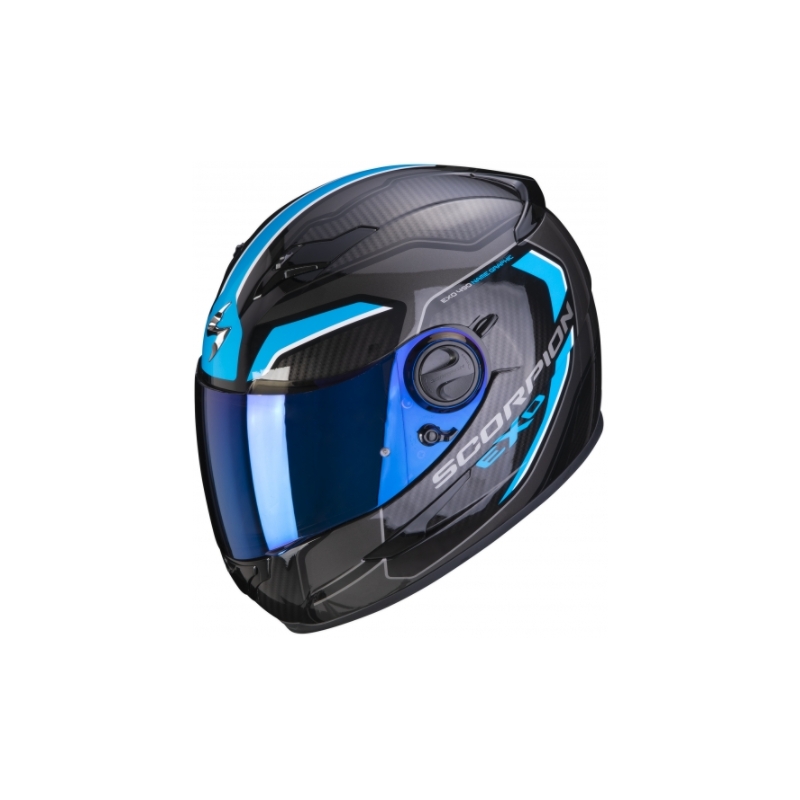 Integralny kask motocyklowy Scorpion EXO-490 Supernova czarno-niebieski wyprzedaż
