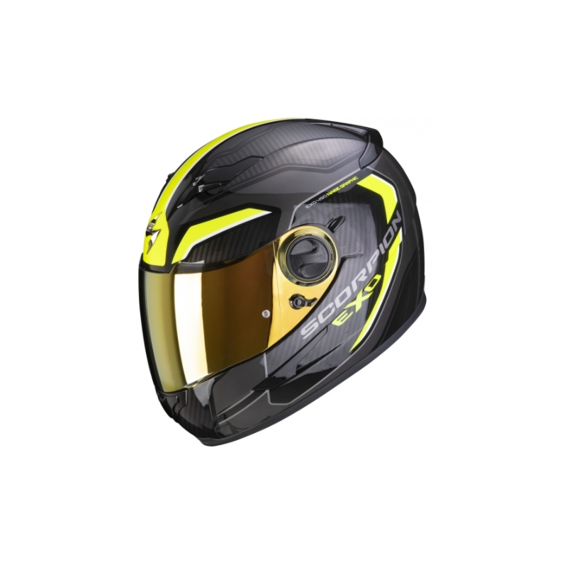 Integralny kask motocyklowy Scorpion EXO-490 Supernova czarno-fluo żółty