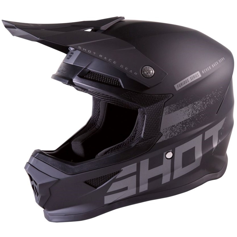 Kask motocrossowy Shot Furious Raw 2.0 black-grey outlet. wyprzedaż