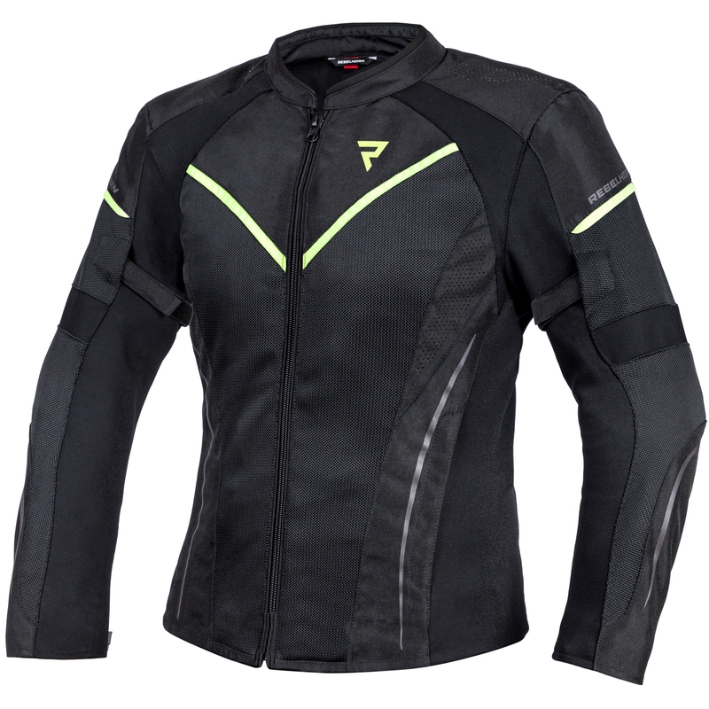 Damska kurtka motocyklowa Rebelhorn Flux Black-Fluo Yellow