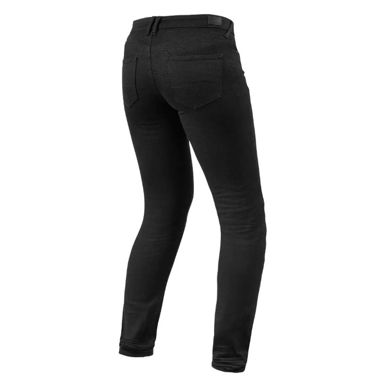 Damskie jeansy motocyklowe Revit Maple czarne skrócone wyprzedaż