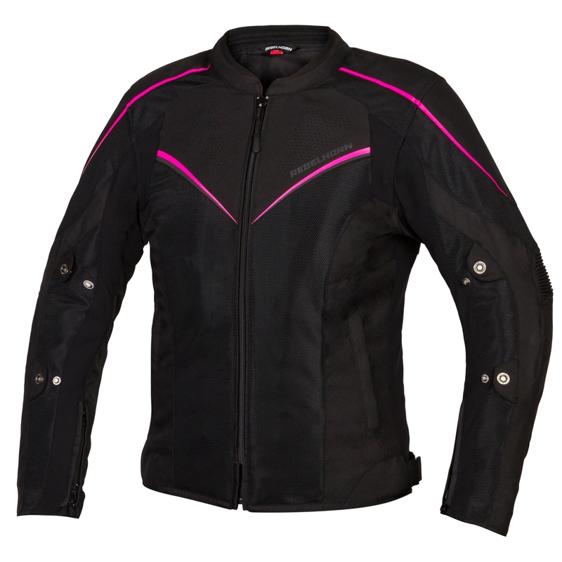 Damska kurtka motocyklowa Rebelhorn Hiflow IV Black-Fluo Pink wyprzedaż