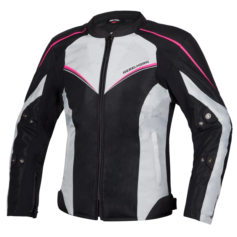 Damska kurtka motocyklowa Rebelhorn Hiflow IV Black-Silver-Pink wyprzedaż