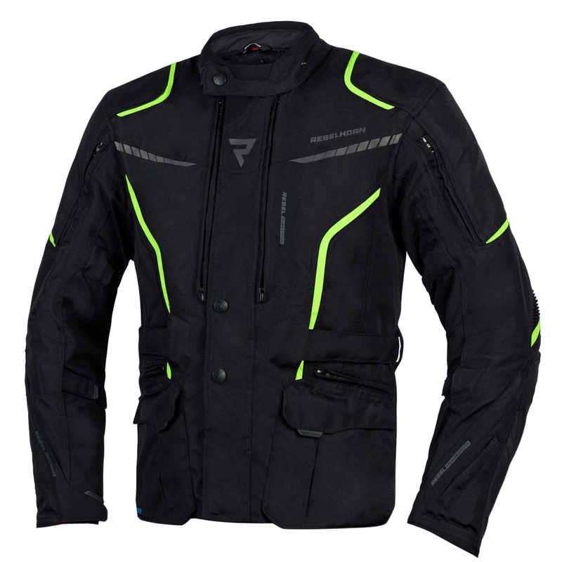 Kurtka motocyklowa Rebelhorn Hiker III black-fluo yellow