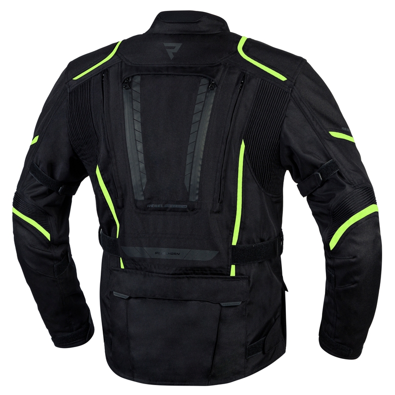 Kurtka motocyklowa Rebelhorn Hiker III black-fluo yellow