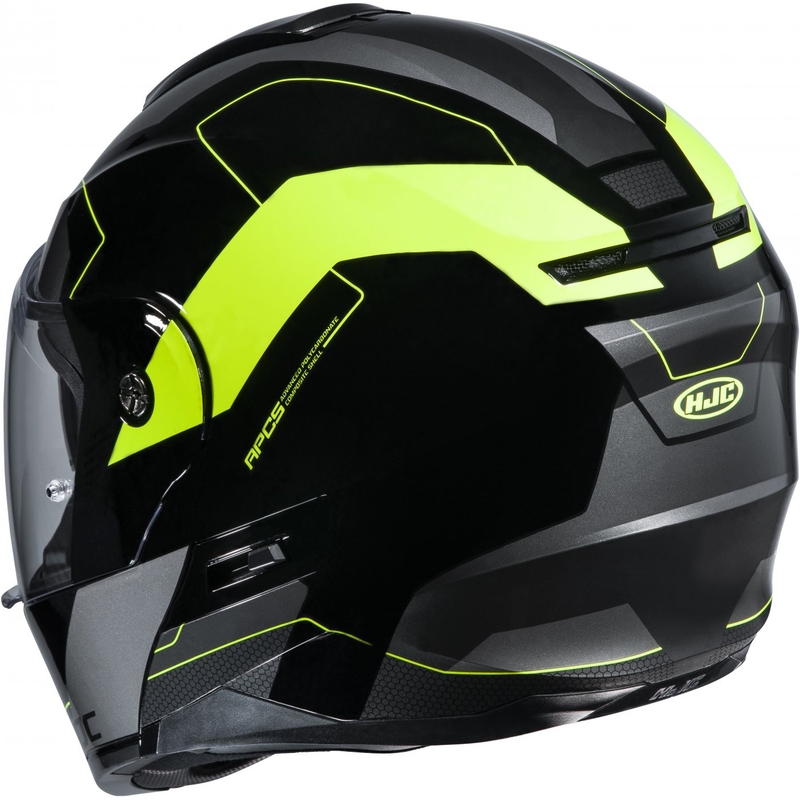 Szczękowy kask motocyklowy HJC C80 Rox MC4H czarno-szaro-fluo żółty