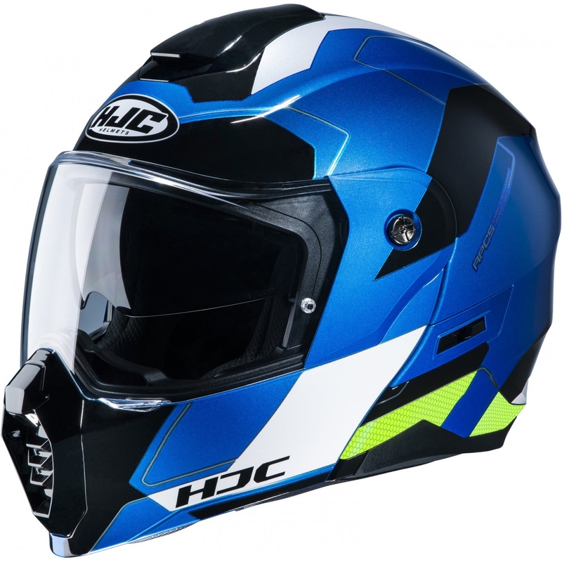 Szczękowy kask motocyklowy HJC C80 Rox MC24 niebiesko-biało-czarny