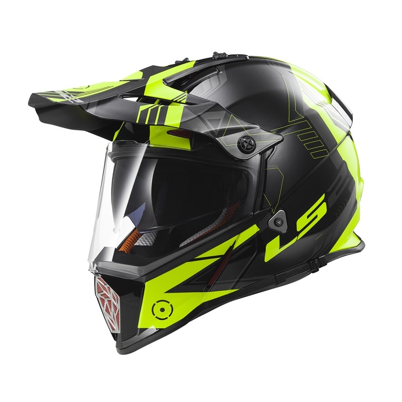 Enduro kask LS2 MX436 Pioneer Trigger czarno-żółto-tytanowy