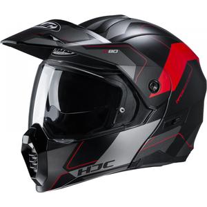 Szczękowy kask motocyklowy HJC C80 Rox MC1SF czarno-szaro-czerwony wyprzedaż