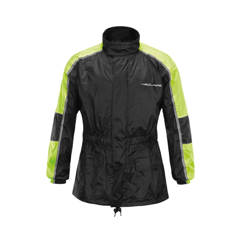 Moto kurtka przeciwdeszczowa 4SQUARE Drop czarny-fluo żółty wyprzedaż