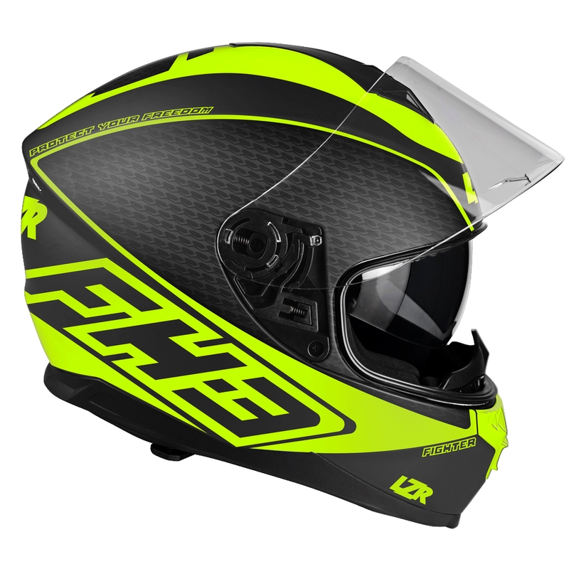 Integralny kask motocyklowy Lazer FH3 Fighter czarno-fluo żółty wyprzedaż