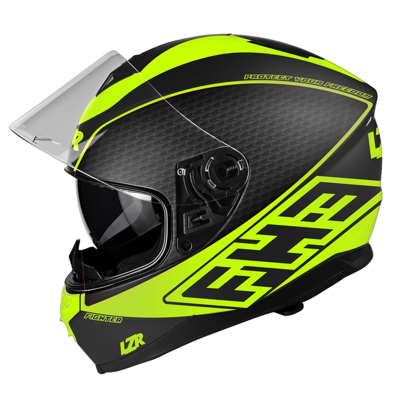 Integralny kask motocyklowy Lazer FH3 Fighter czarno-fluo żółty wyprzedaż