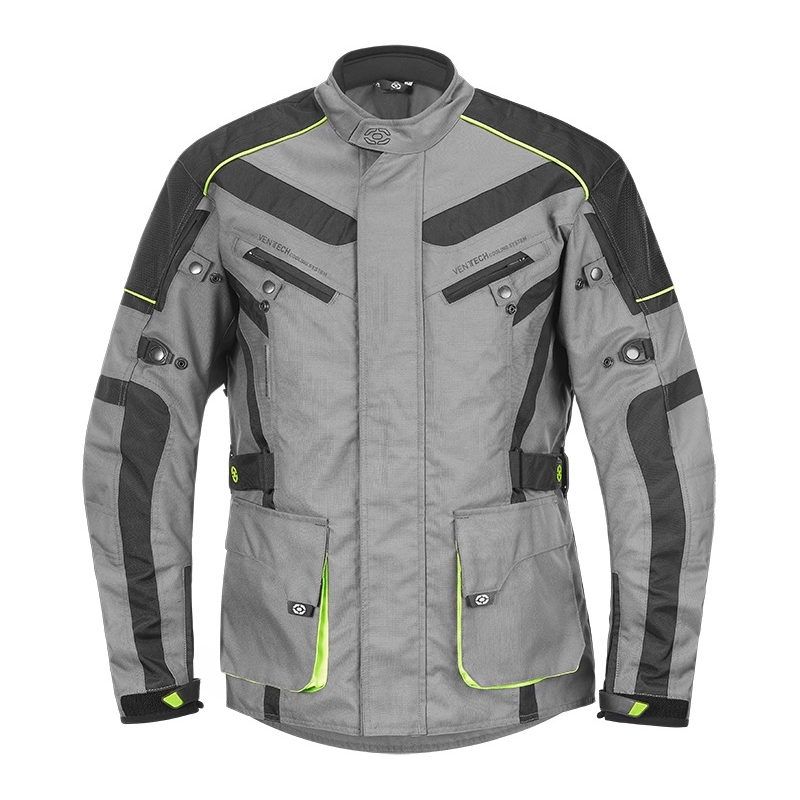 Kurtka motocyklowa 4SQUARE Discovery szaro-fluo żółta