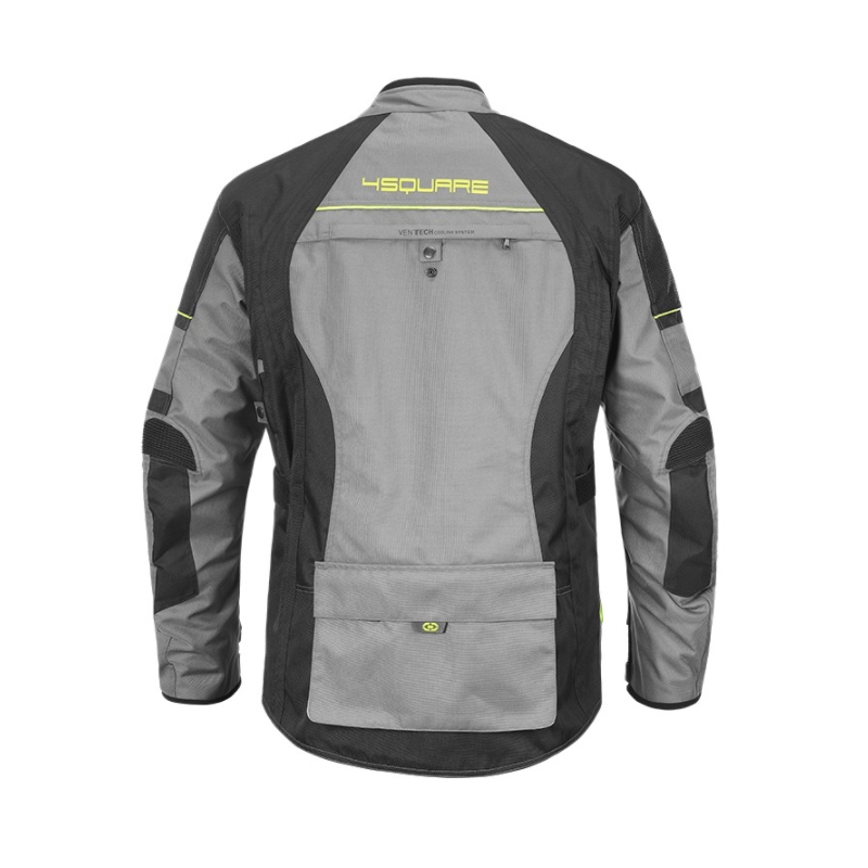 Kurtka motocyklowa 4SQUARE Discovery szaro-fluo żółta