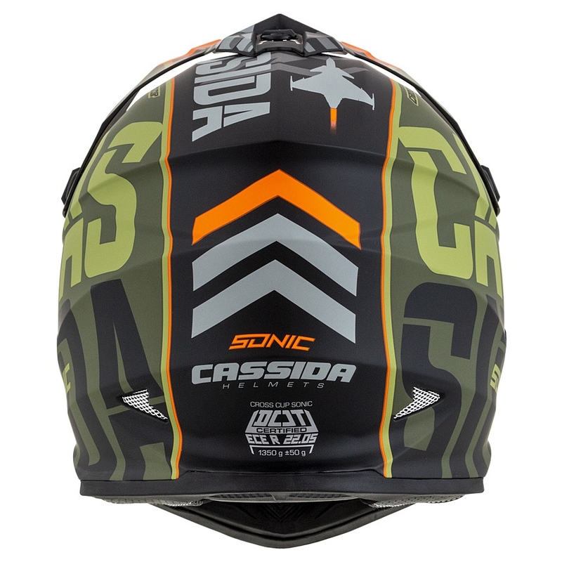 Kask motocrosowy Cassida Cross Cup Sonic pomarańczowo zielony mat