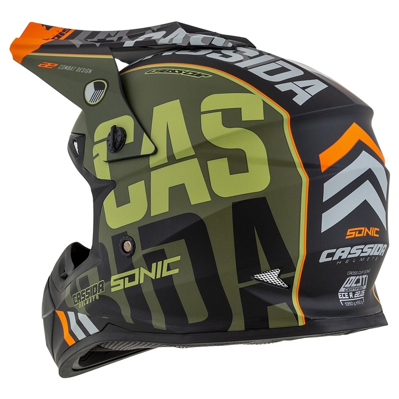 Kask motocrosowy Cassida Cross Cup Sonic pomarańczowo zielony mat