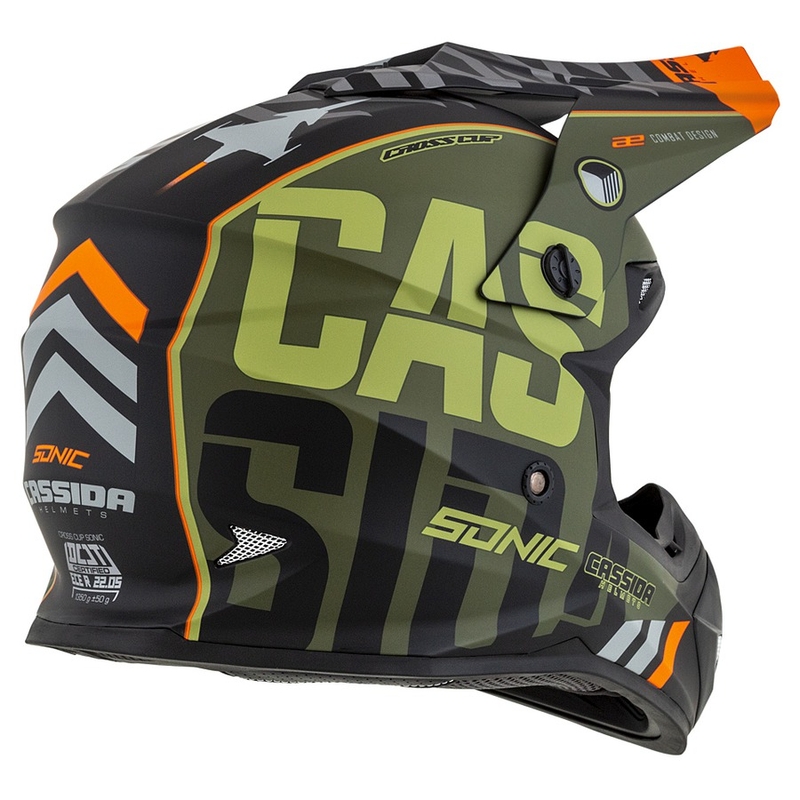 Kask motocrosowy Cassida Cross Cup Sonic pomarańczowo zielony mat