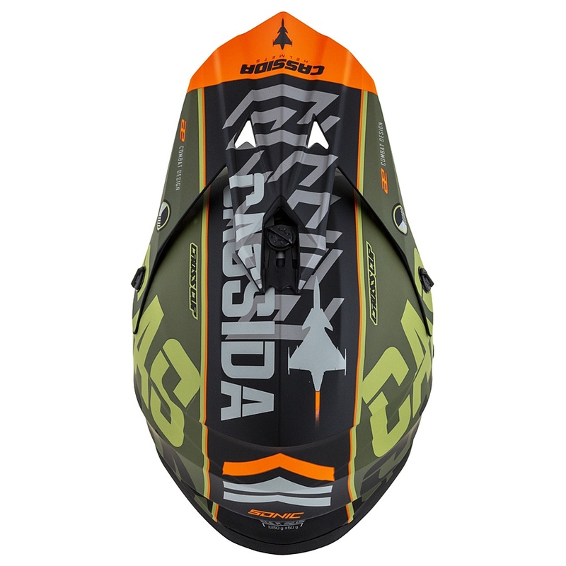 Kask motocrosowy Cassida Cross Cup Sonic pomarańczowo zielony mat