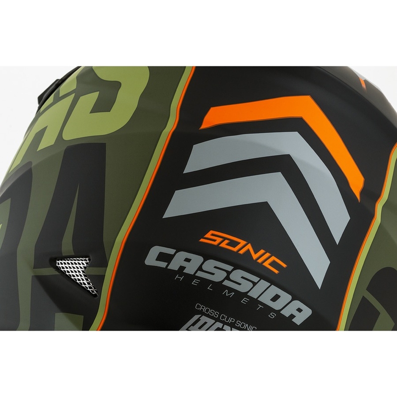 Kask motocrosowy Cassida Cross Cup Sonic pomarańczowo zielony mat