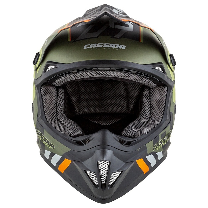 Kask motocrosowy Cassida Cross Cup Sonic pomarańczowo zielony mat
