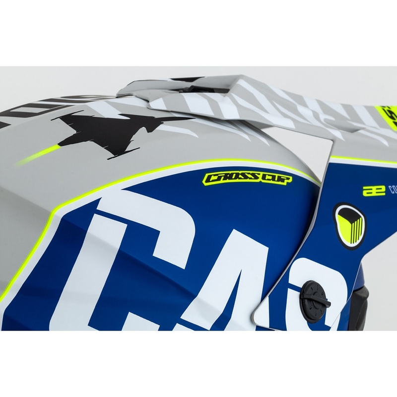 Kask motocrosowy Cassida Cross Cup Sonic żółto-niebieski mat