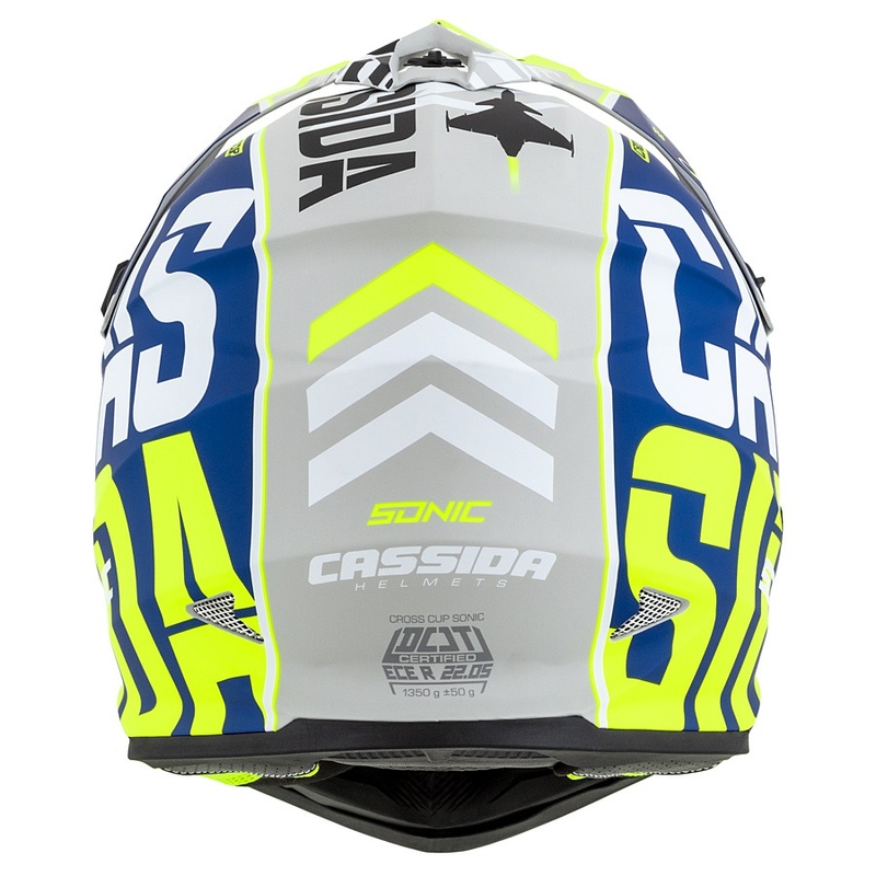 Kask motocrosowy Cassida Cross Cup Sonic żółto-niebieski mat