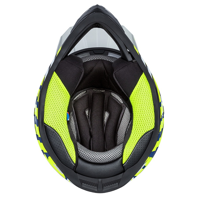 Kask motocrosowy Cassida Cross Cup Sonic żółto-niebieski mat