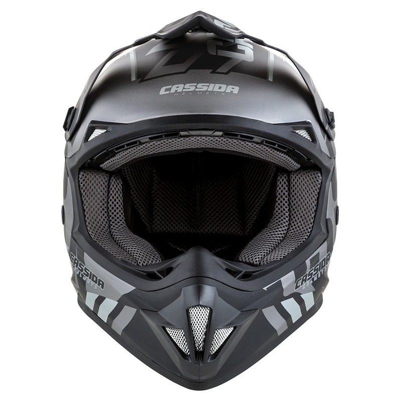Kask motocrosowy Cassida Cross Cup Sonic czarno-siwy mat wyprzedaż