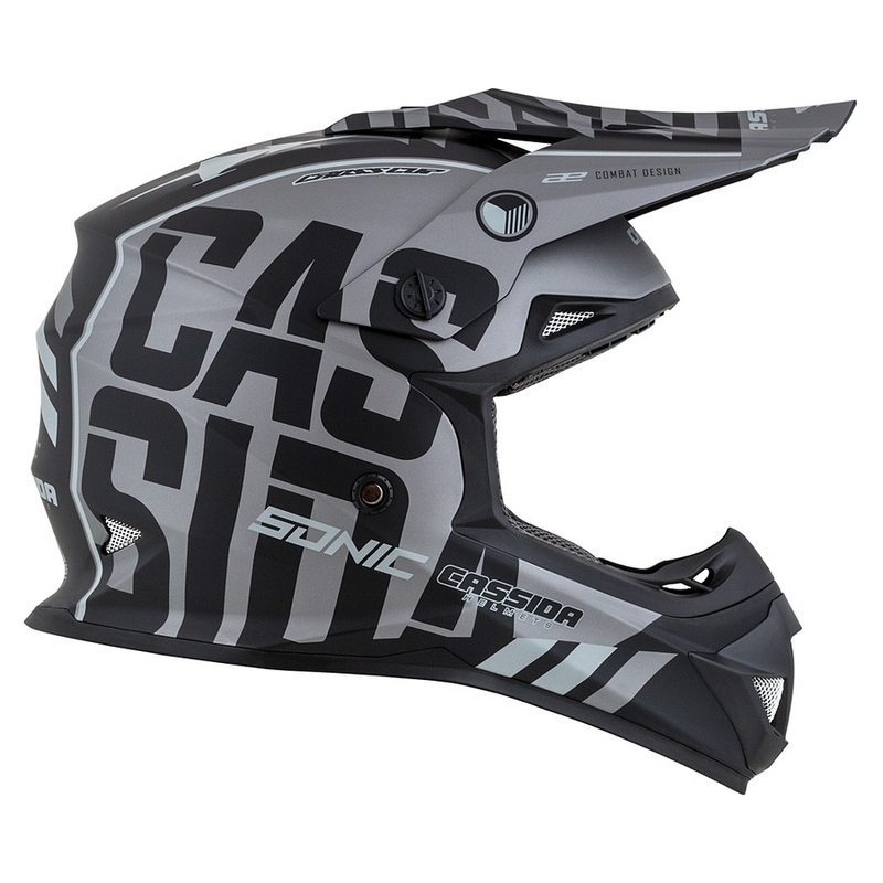Kask motocrosowy Cassida Cross Cup Sonic czarno-siwy mat wyprzedaż