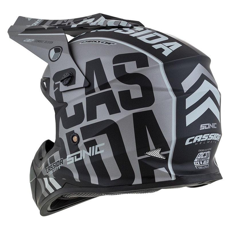 Kask motocrosowy Cassida Cross Cup Sonic czarno-siwy mat wyprzedaż