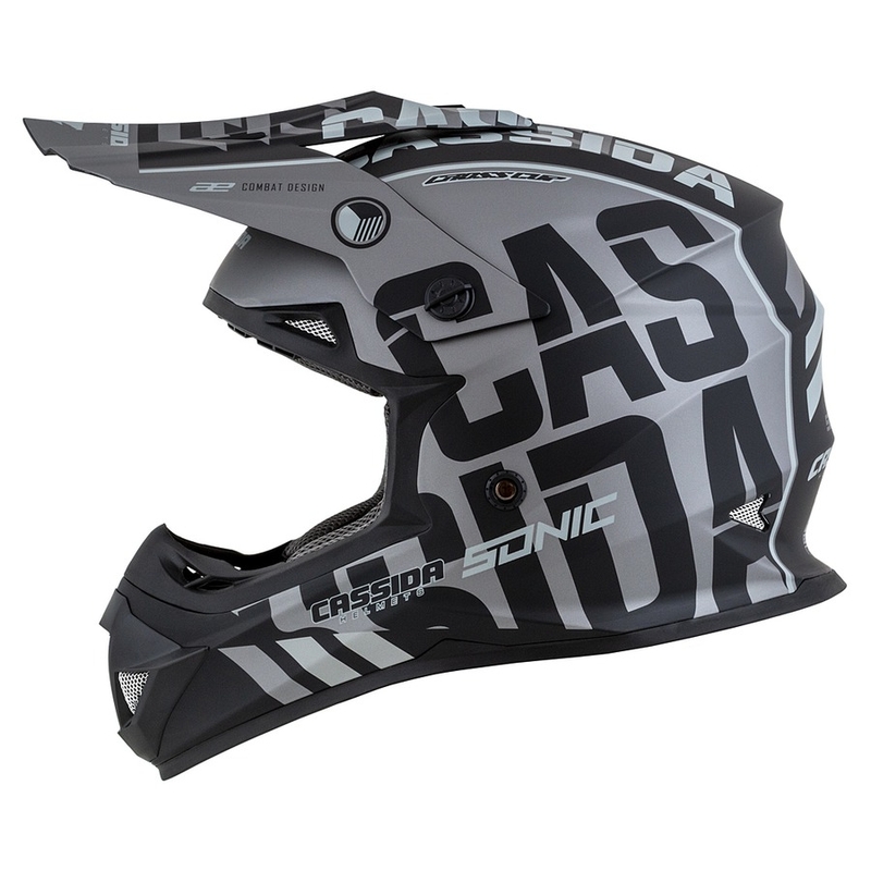 Kask motocrosowy Cassida Cross Cup Sonic czarno-siwy mat wyprzedaż